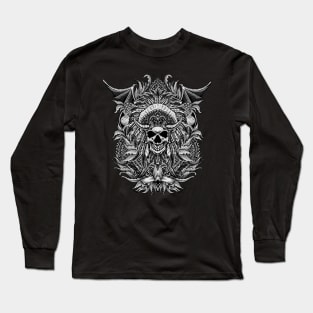 Indian Skull tribal art Long Sleeve T-Shirt